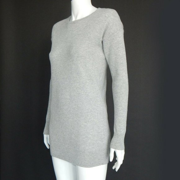 EVERLANE Classic Grey 100% Cashmere Crewneck Sweater Preppy Womens XS - 717 - Picture 4 of 5